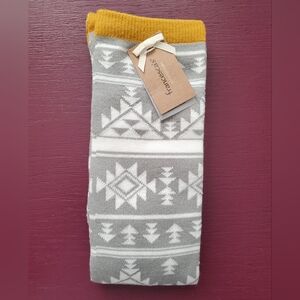 Francesa's Knee High Boot Socks Gray/White